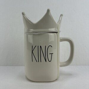 Rae Dunn KING Mug White with Crown Topper NEW Artisan Collection